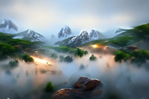 Misty Mountain lake