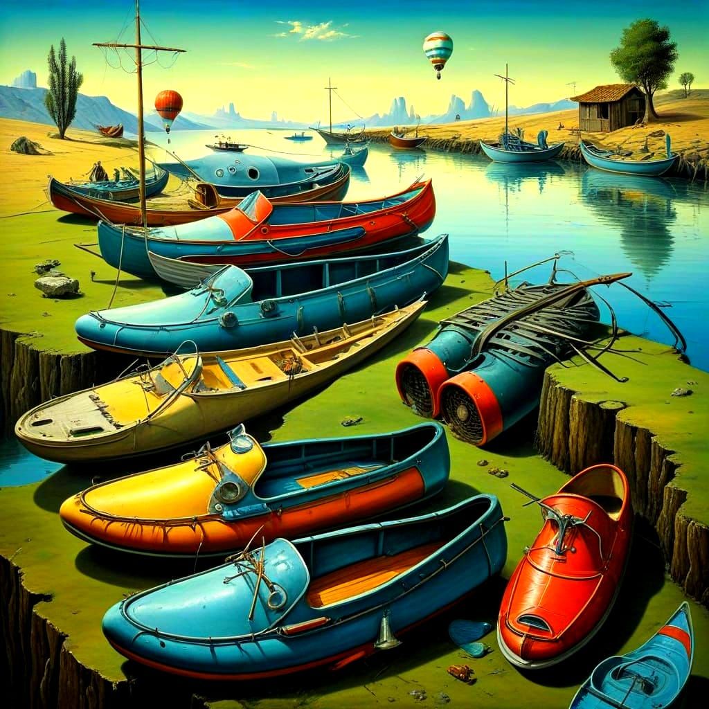 Vibrant Surreal Masterpiece: Whimsical Artistic Fusion