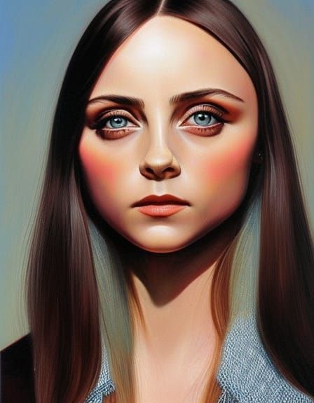 Christina Ricci (Chuck Close) - AI Generated Artwork - NightCafe Creator