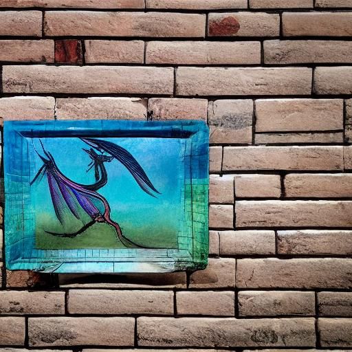 Surreal Flying Dragon and Banshee in Oil