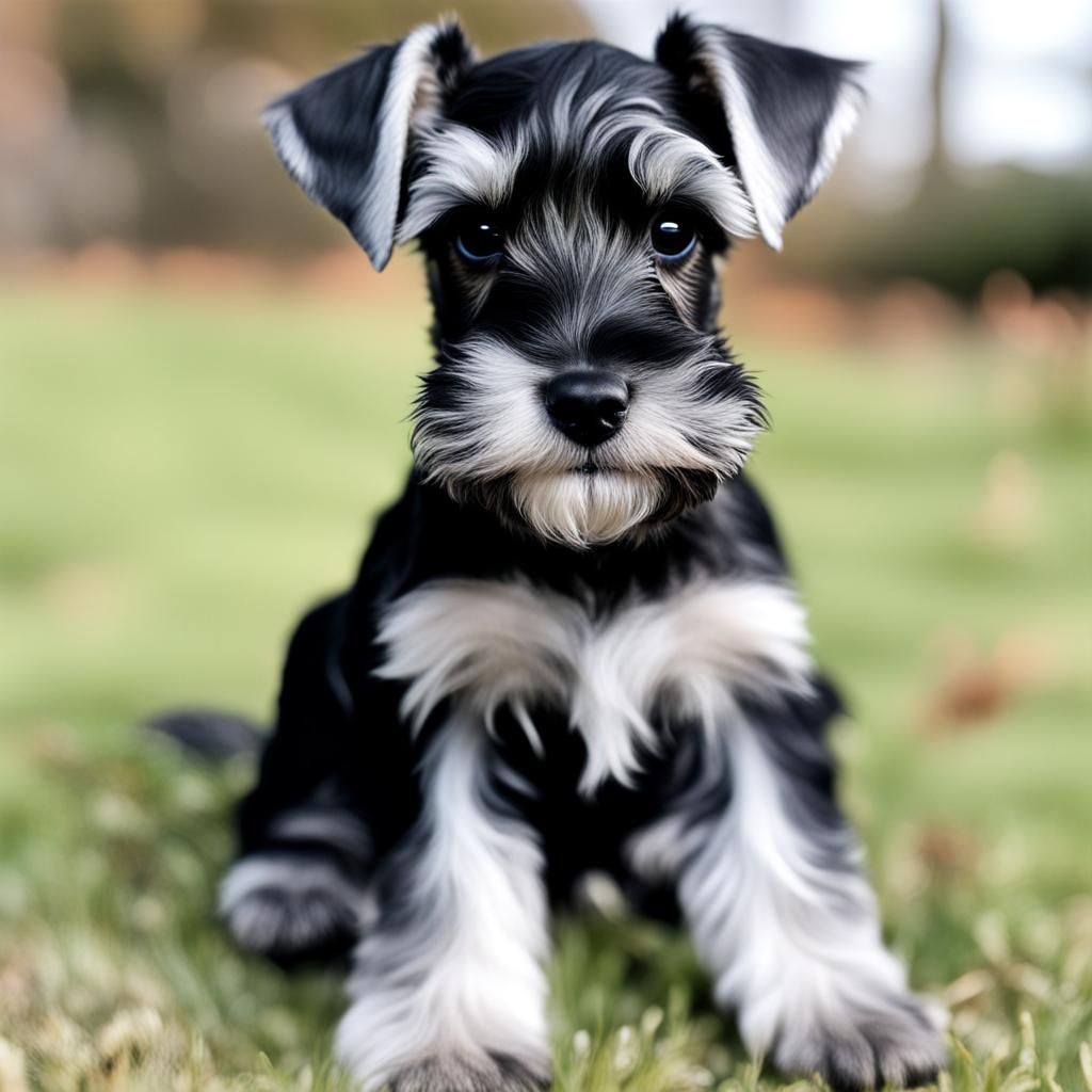 Miniature Schnauzer puppy AI Generated Artwork NightCafe Creator