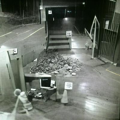 Security camera footage from mine entrance at 1:46am cctv