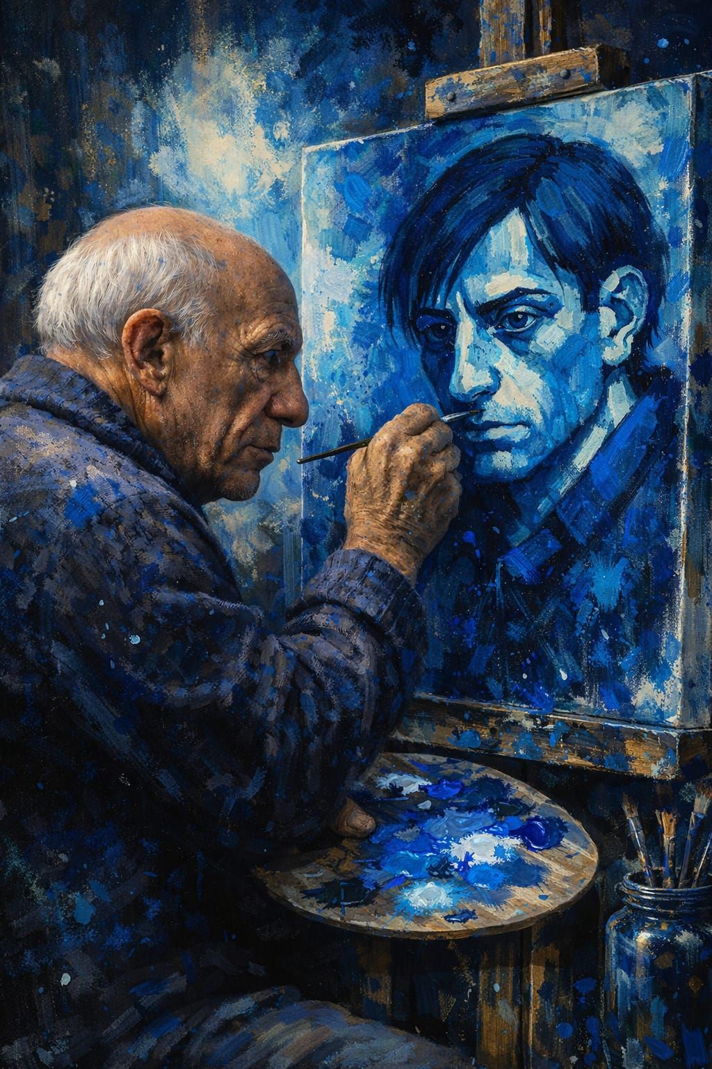 Picasso Revisiting the Blue Period