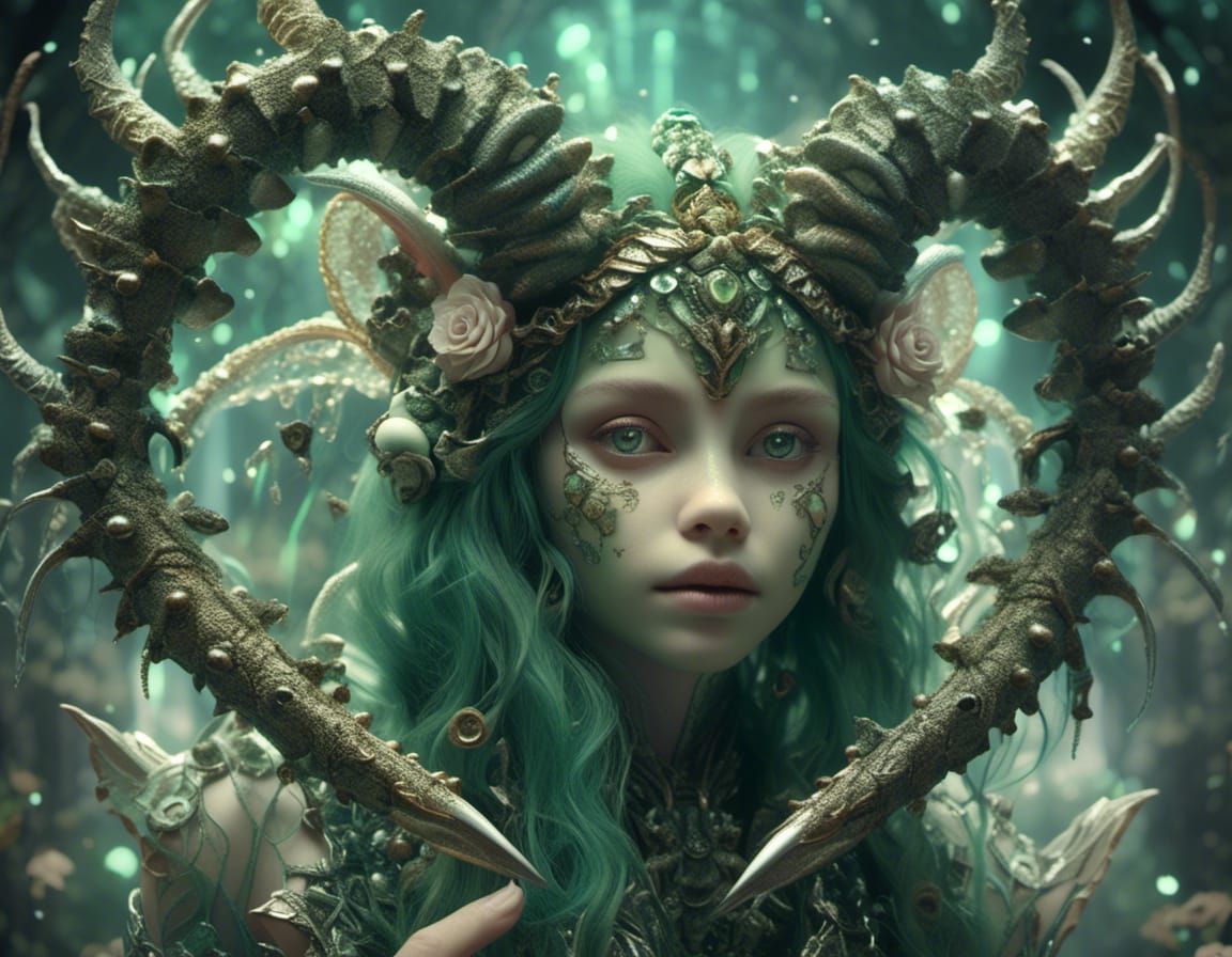 Luminescent Horned Being of Compassion