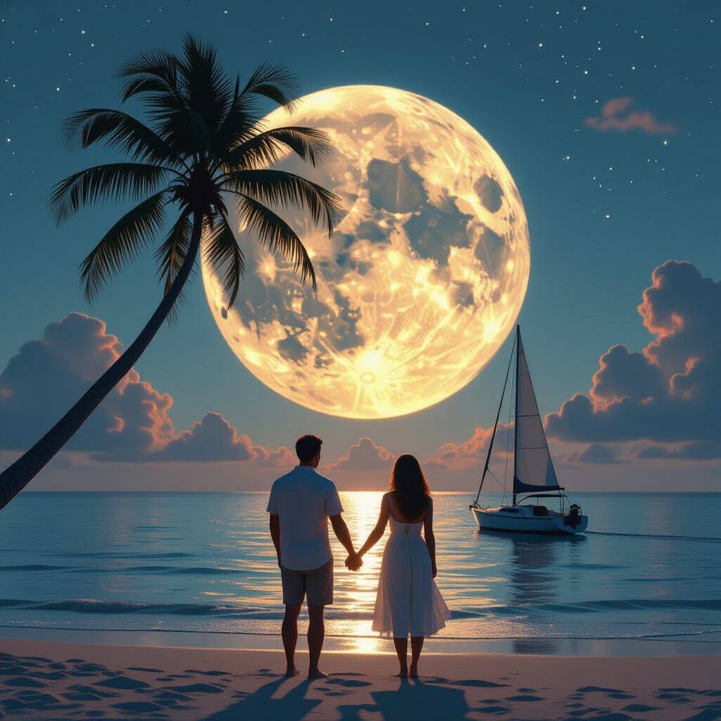 Wide focus view of a curved cape on a summer evening on the beach of the sea, at the end of which is ...  by @Mariborski 