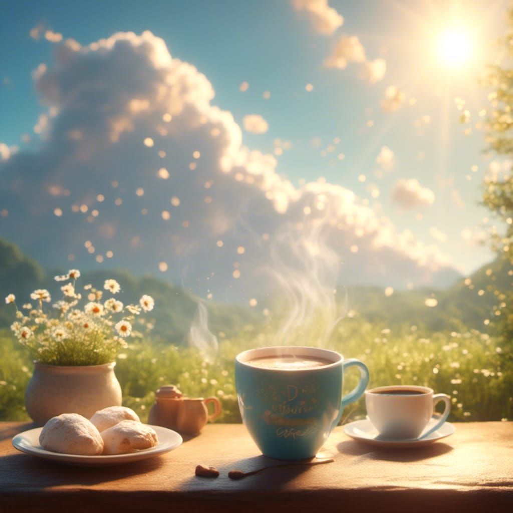 <lora:Kyoot:1.0> coffee, morning background, ghibli cartoon ...
