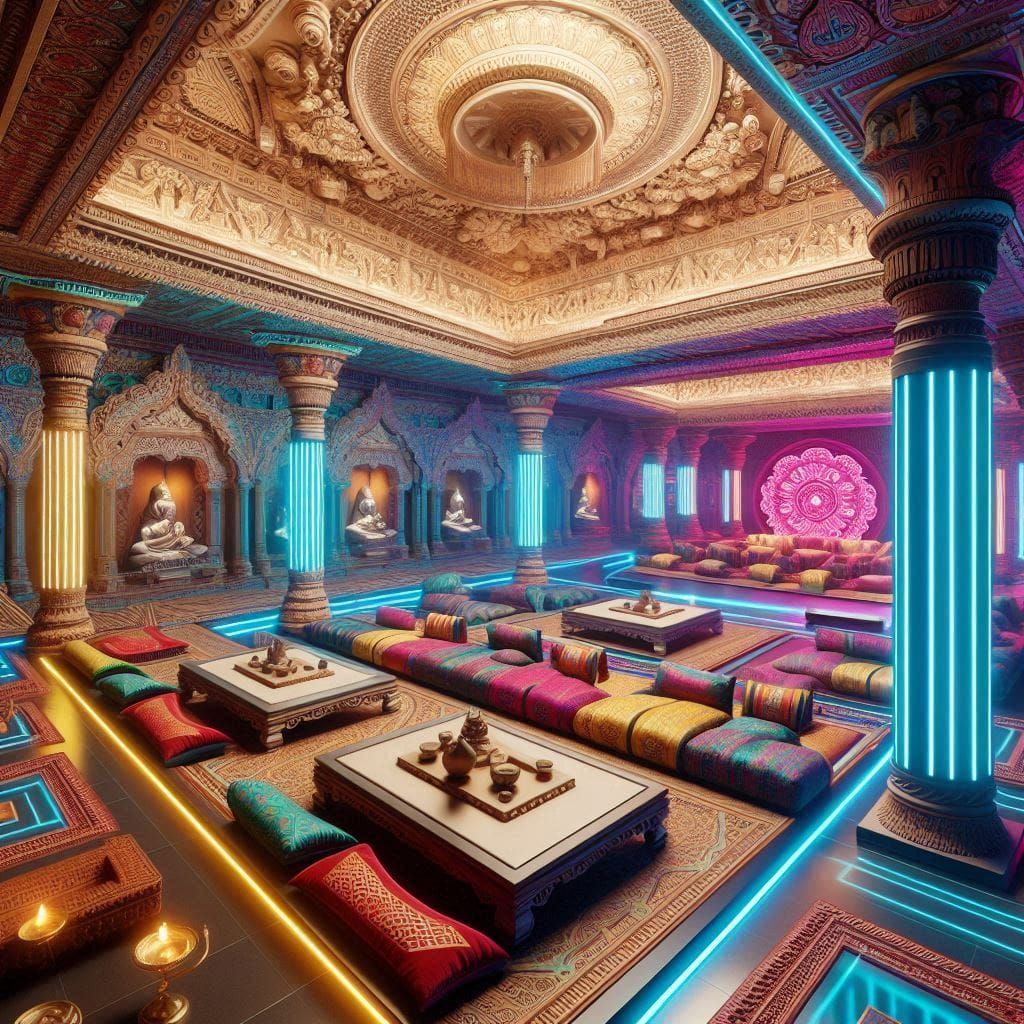 A  retro-futuristic royal kitchen