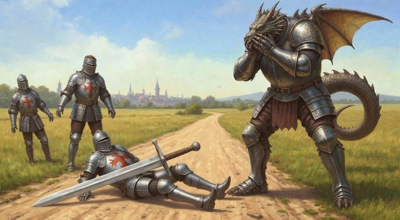 When the big guy drops his sword