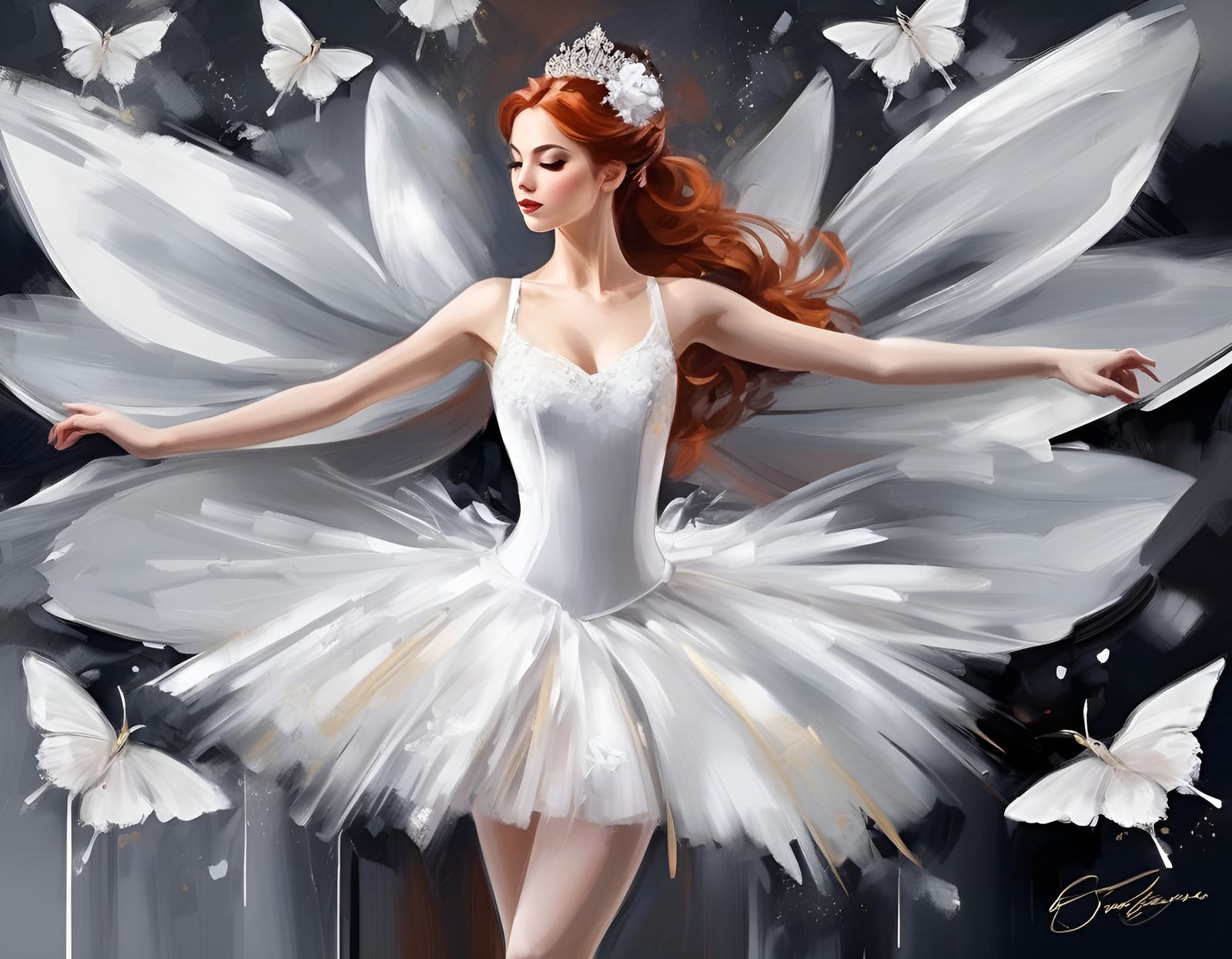 Балерина Голова и плечи )ImpressioniArtistiche: | Bridal art, (Suplemento  realeza Insignia anime bailarina de ballet Brújula) red hair bal... - AI  Generated Artwork - NightCafe Creator