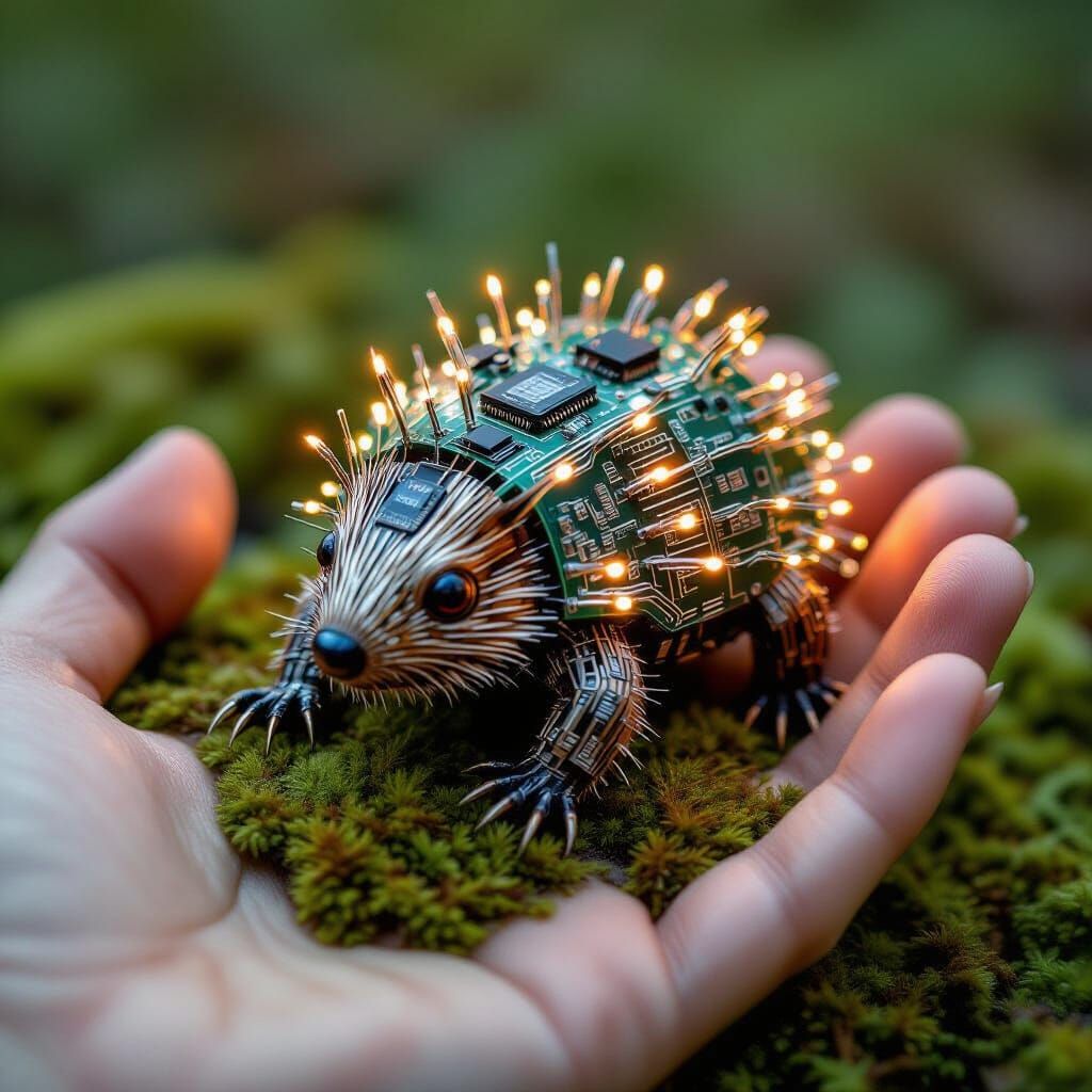 Electric porcupine.   by @Hit moments