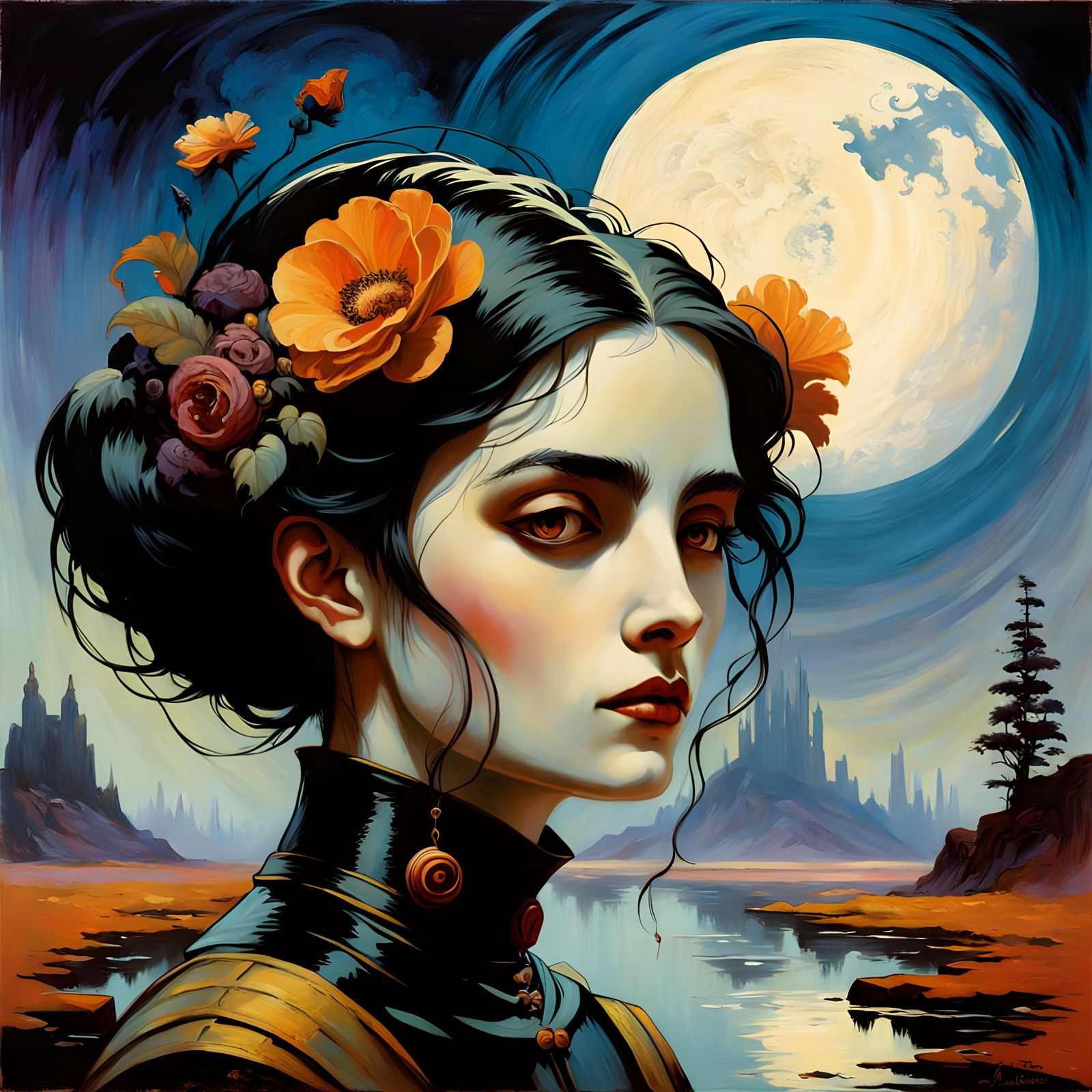 Vibrant Dreamcore Landscape in Warm, Deep Colors - AI Art