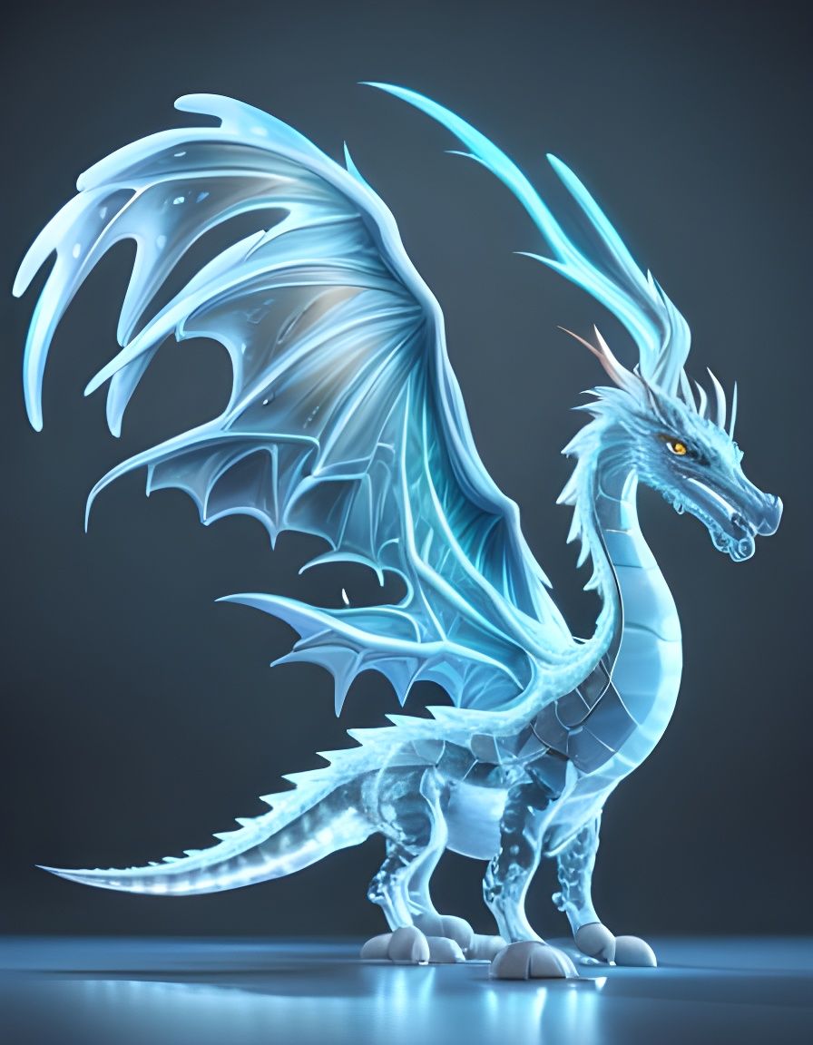 Ice Sculpture of a dragon - AI Generated Artwork - NightCafe Creator