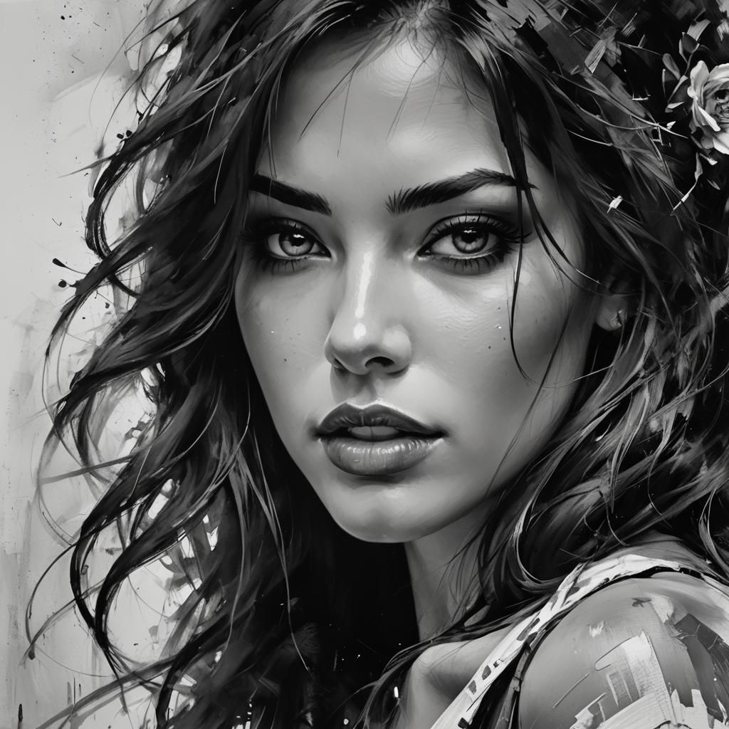 black and white