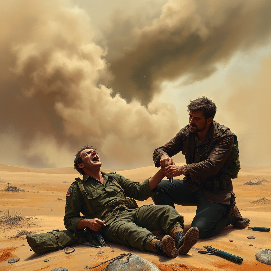 Desert Battlefield Sandstorm: Gritty Realism in Digital Art