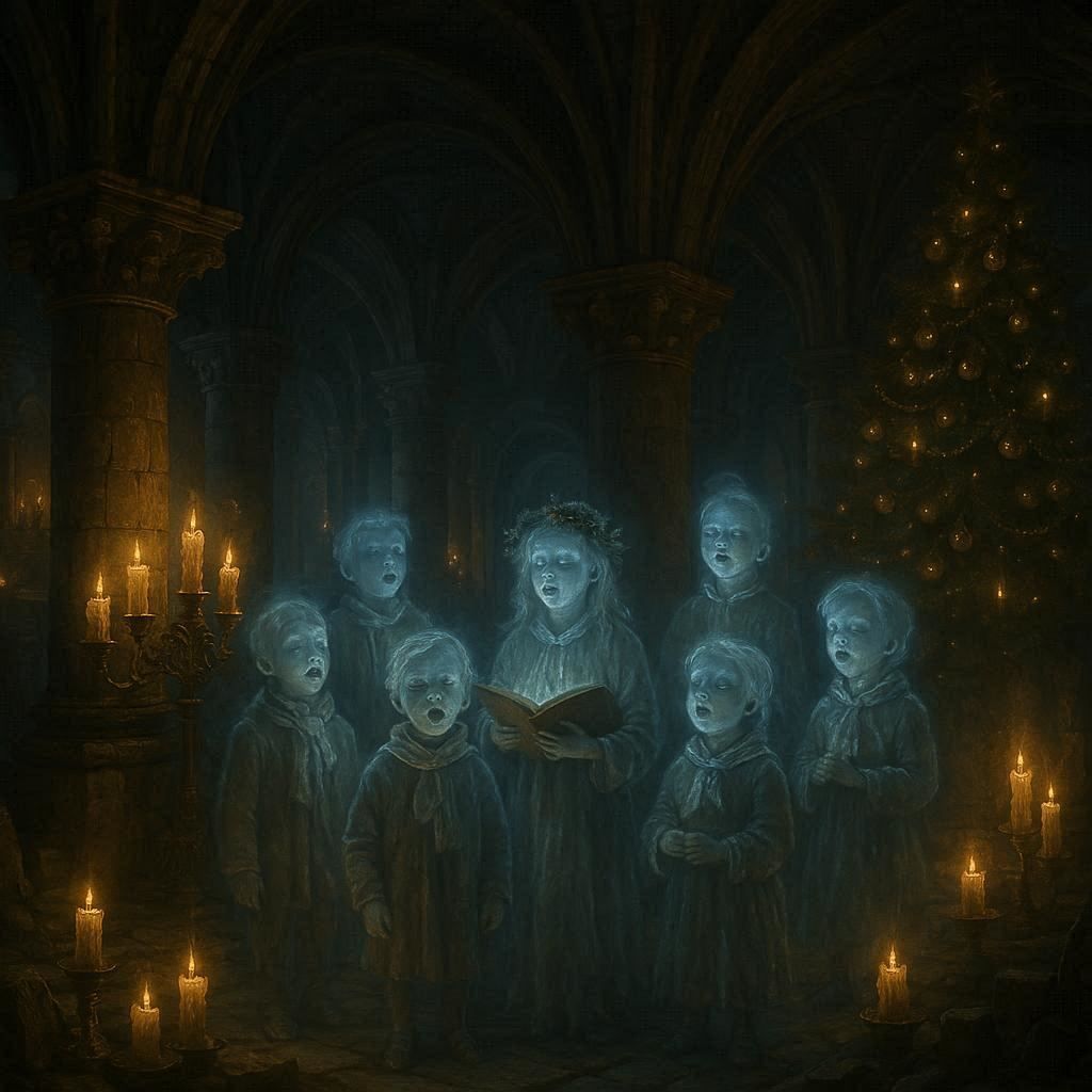 Christmas carols in the haunted house
