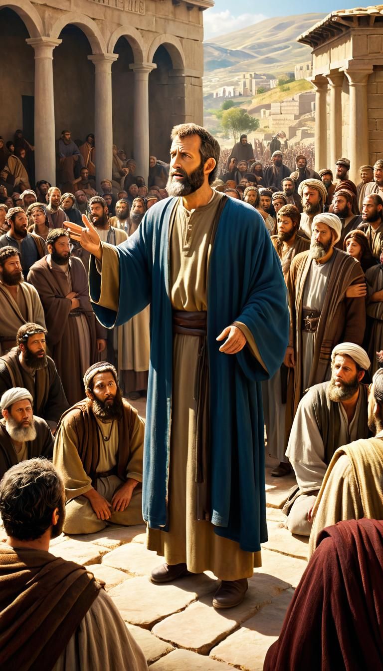 Apostle Paul speaking to the Hebrew people about the name by which he ...