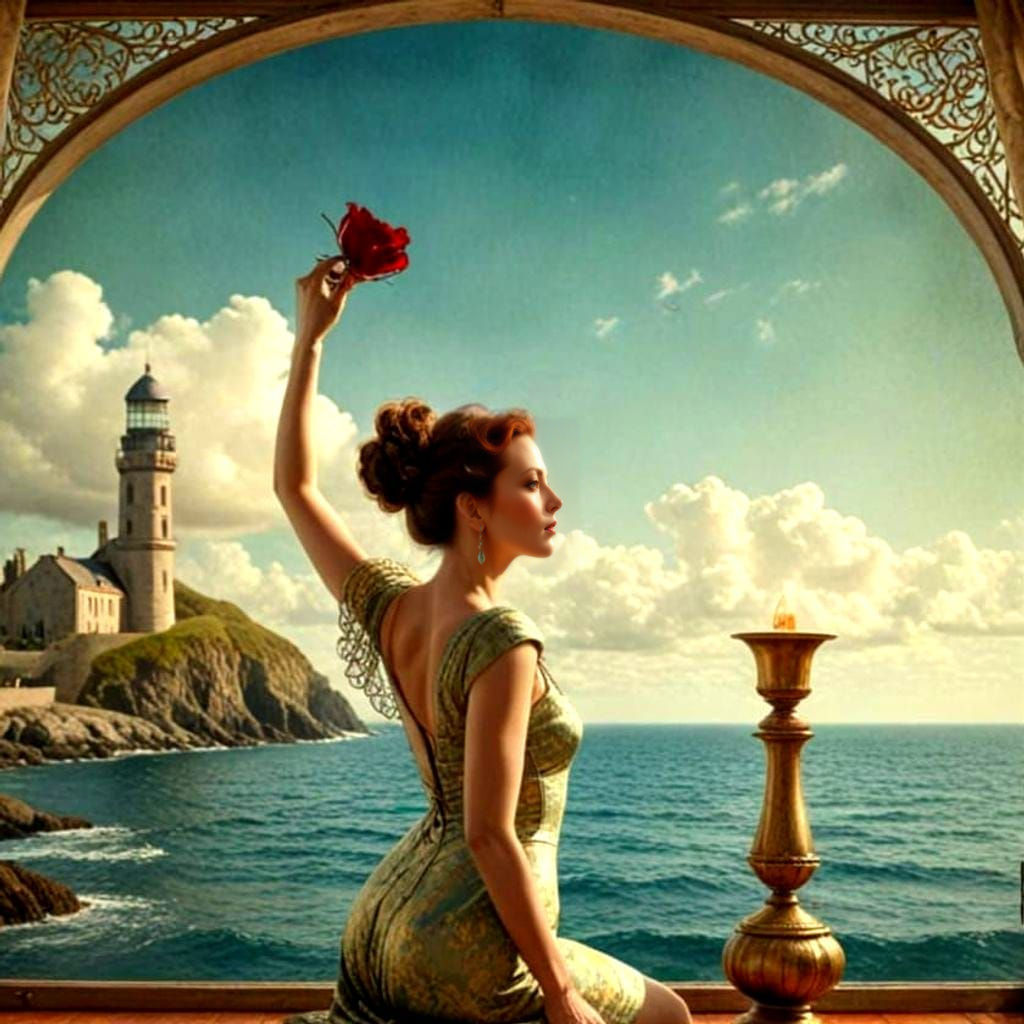 Elegant Woman Portrait in Vibrant Colors