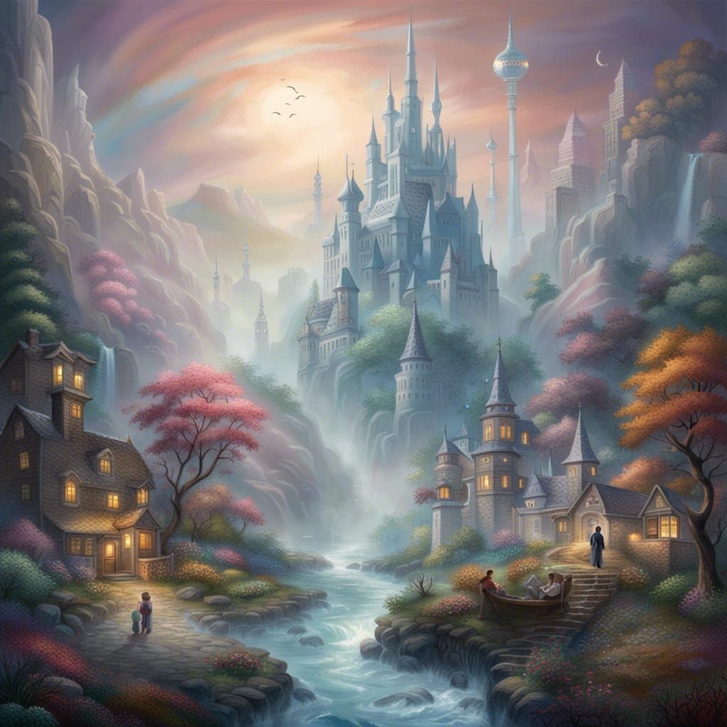 fantasy world in a snowglobe - AI Generated Artwork - NightCafe Creator