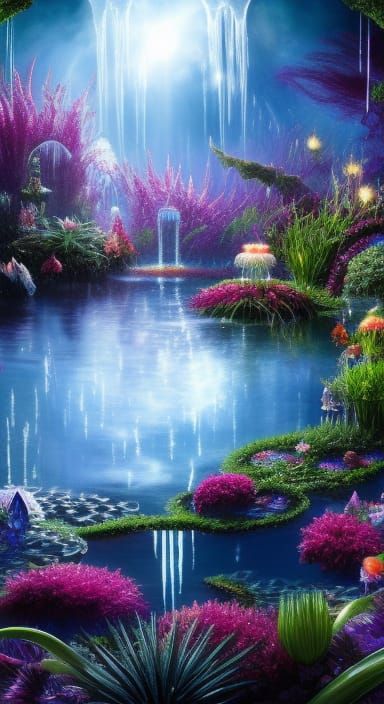 Water Garden - AI Generated Artwork - NightCafe Creator