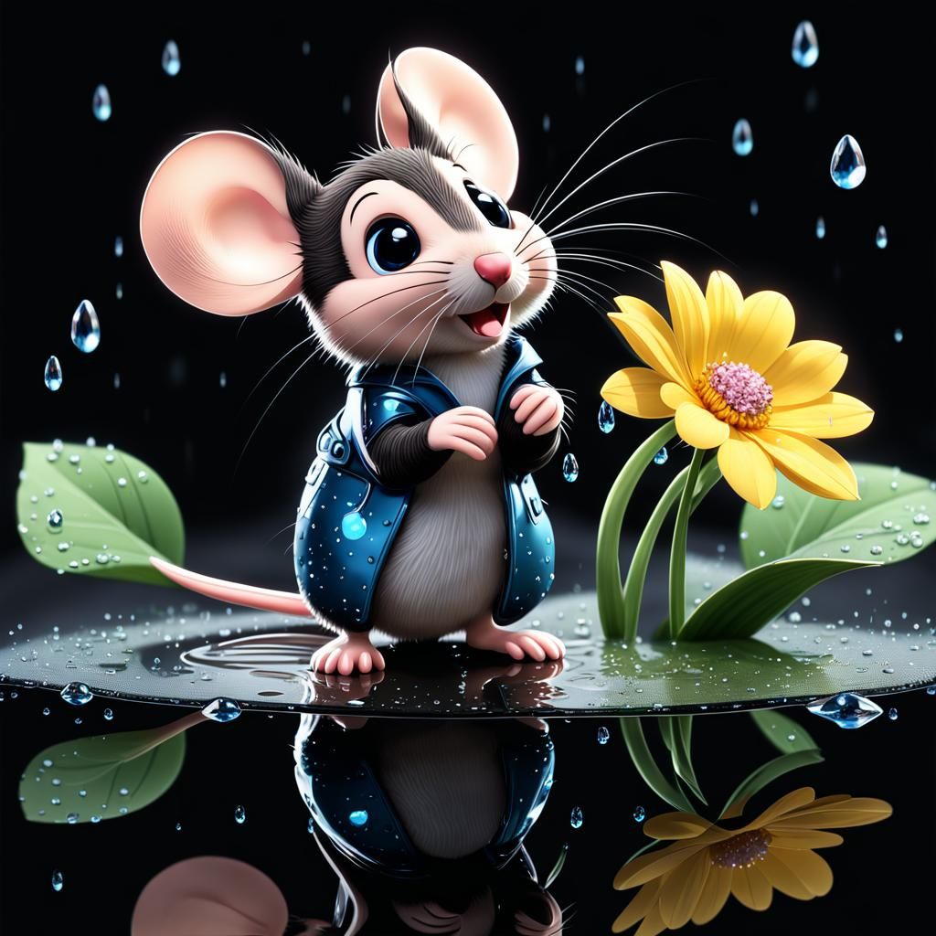 a high definition image of raining scenery where a cute ador...
