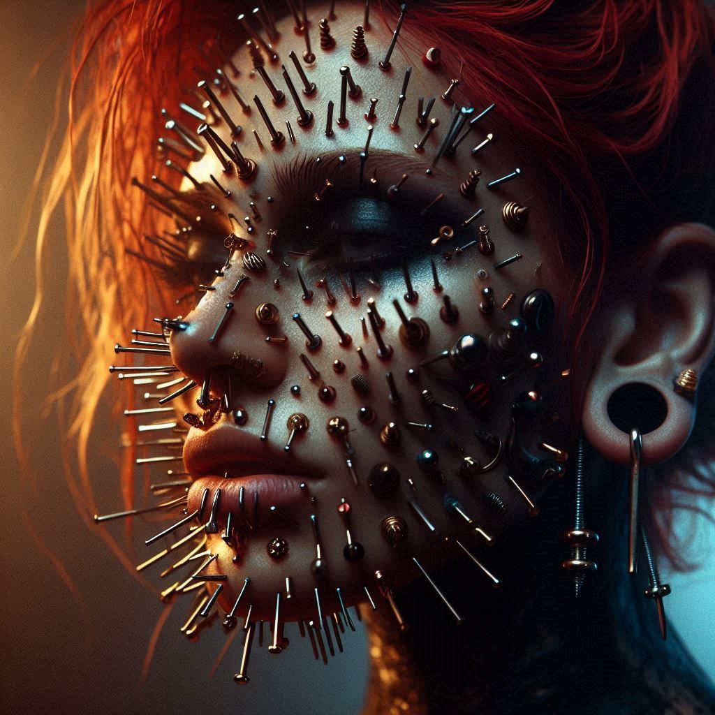 Portraits of a Serial Creator : Extreme Facial Piercing