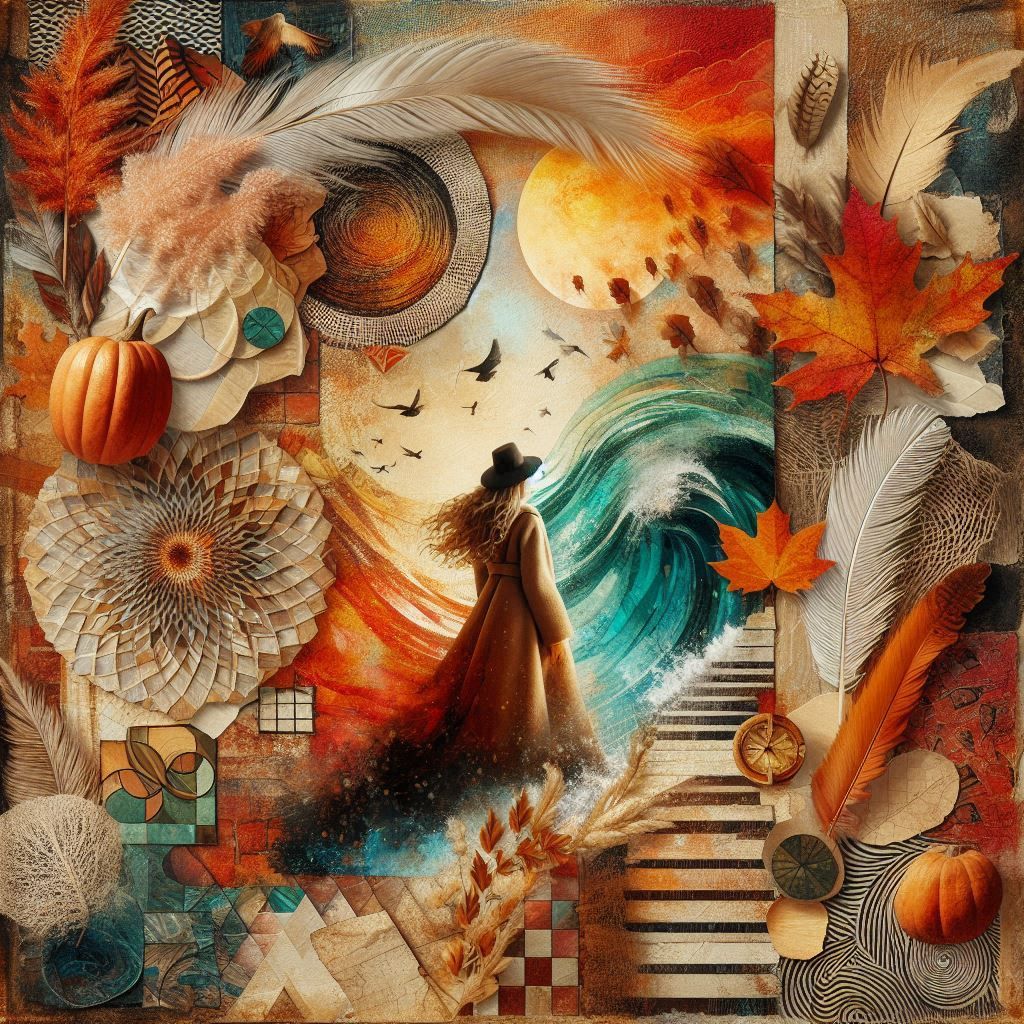 Paper art collage, woman