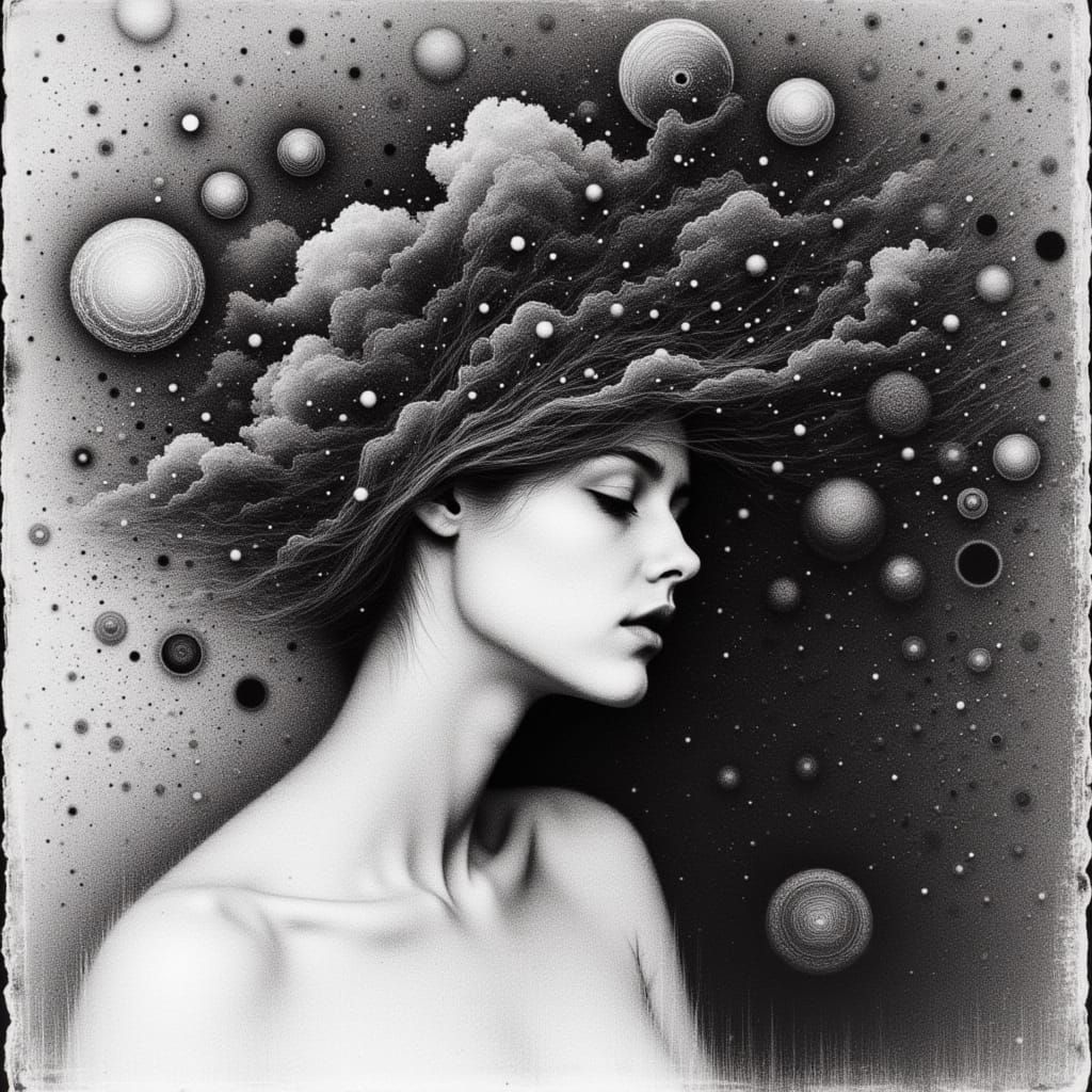 <lora:White And  Shadow:1.0> black and white, mystical and poetic dreamlike Paul Klee, surreal and celestial, etching & delicate aquatint te...