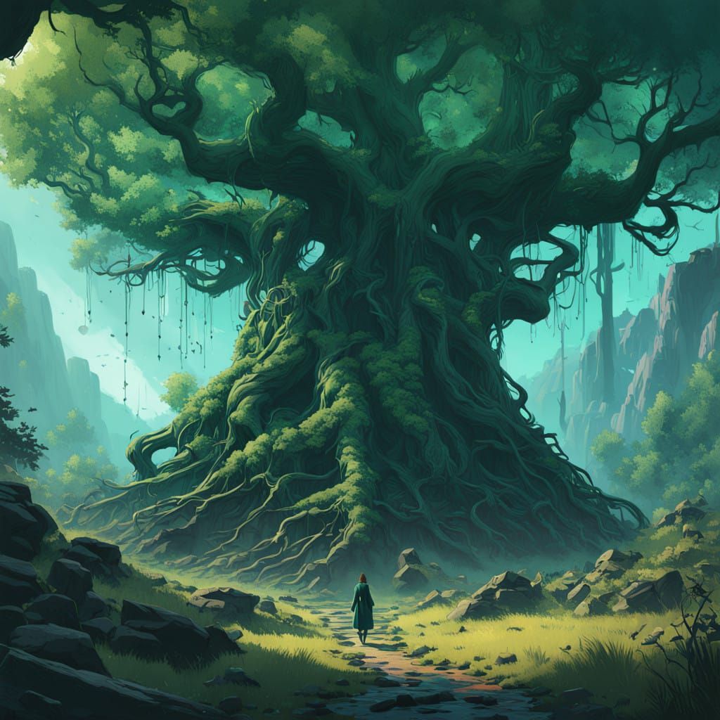 Mystical Sorceress Unleashes Ethereal Vortex in Ancient Fore...