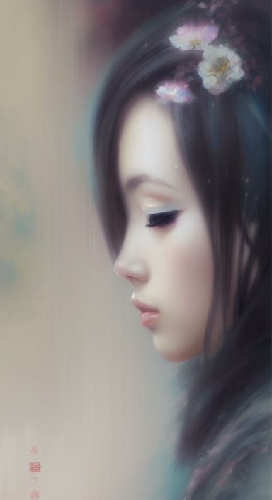 Upper-torso portrait. Gorgeous anime girl in formal dress, G...