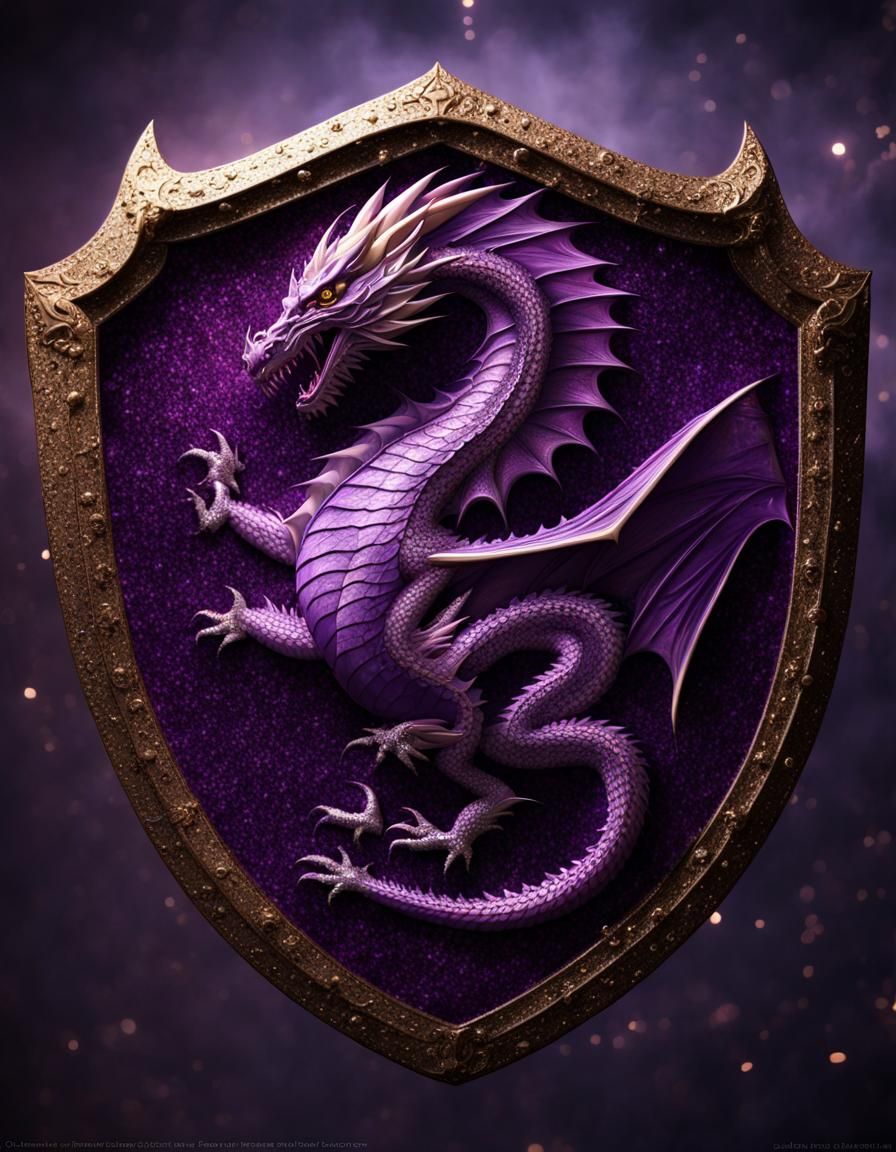 Purple dragon knight shield AI Generated Artwork NightCafe Creator