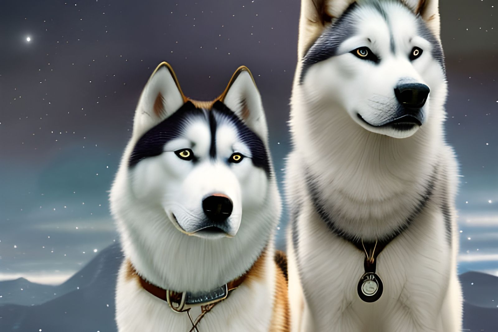 My Favorite are my two huskies - there are my haired children 🙃  by @Artificial Intelligence Artist