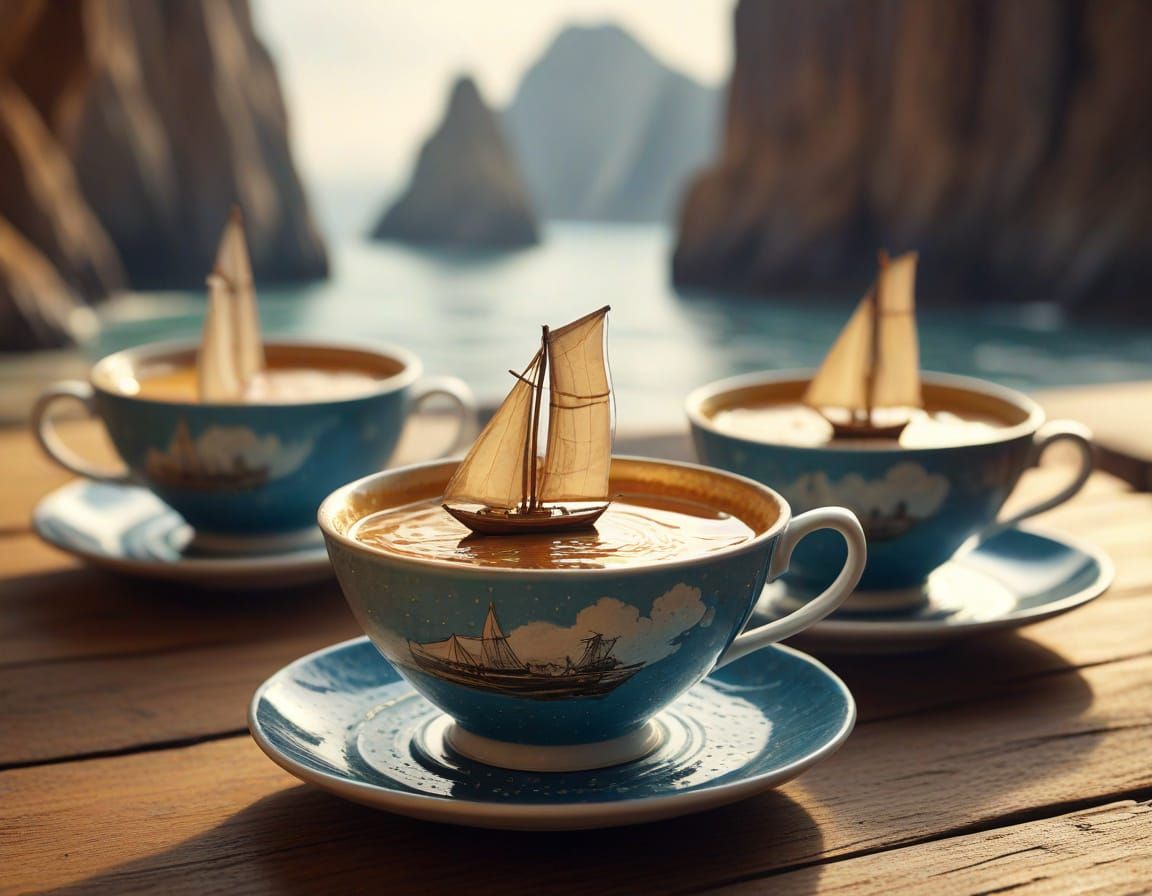 Sailors Navigating Islands Inside a Teacup