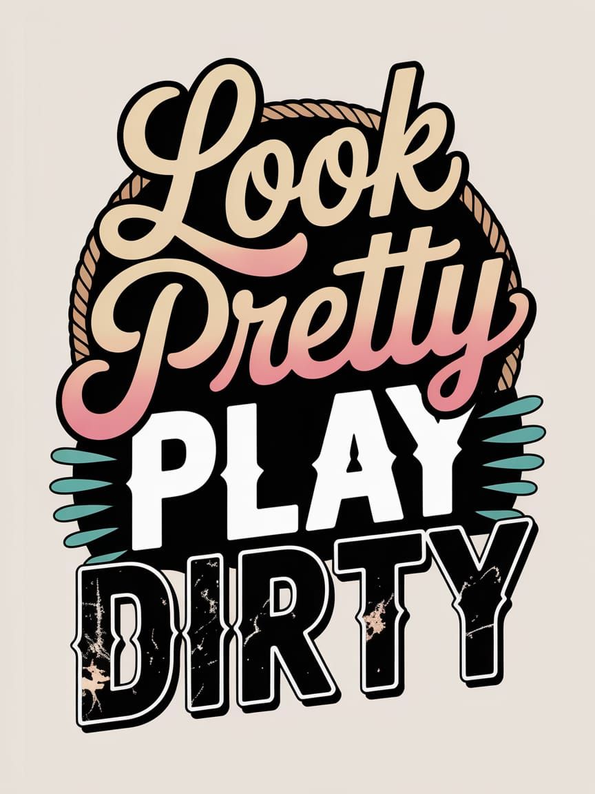 Cowgirl Graphic: Look Pretty Play Dirty