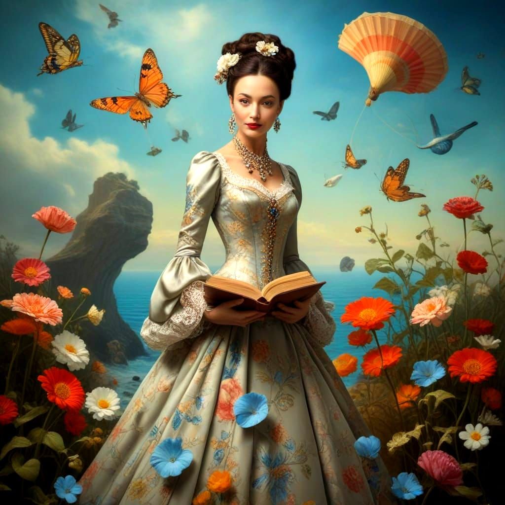 Elegant and Charismatic Lady in a Vibrant Outfit