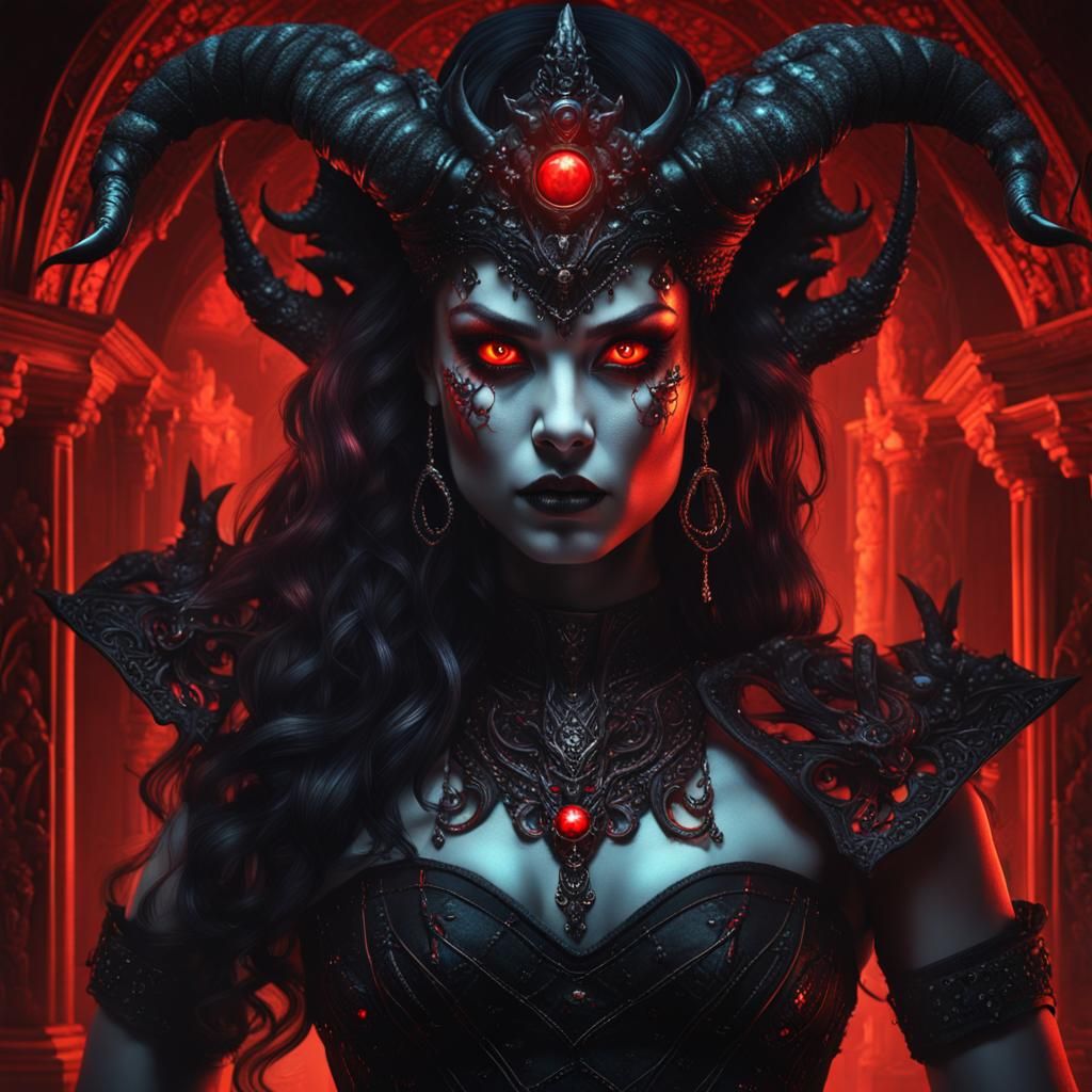 evil devil goddess - AI Generated Artwork - NightCafe Creator