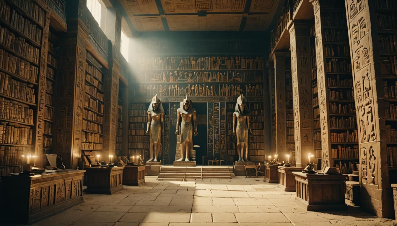 Ancient Egyptian Library  by @3E