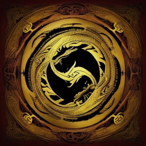 Surreal Dragon and Phoenix Yin Yang Diagram