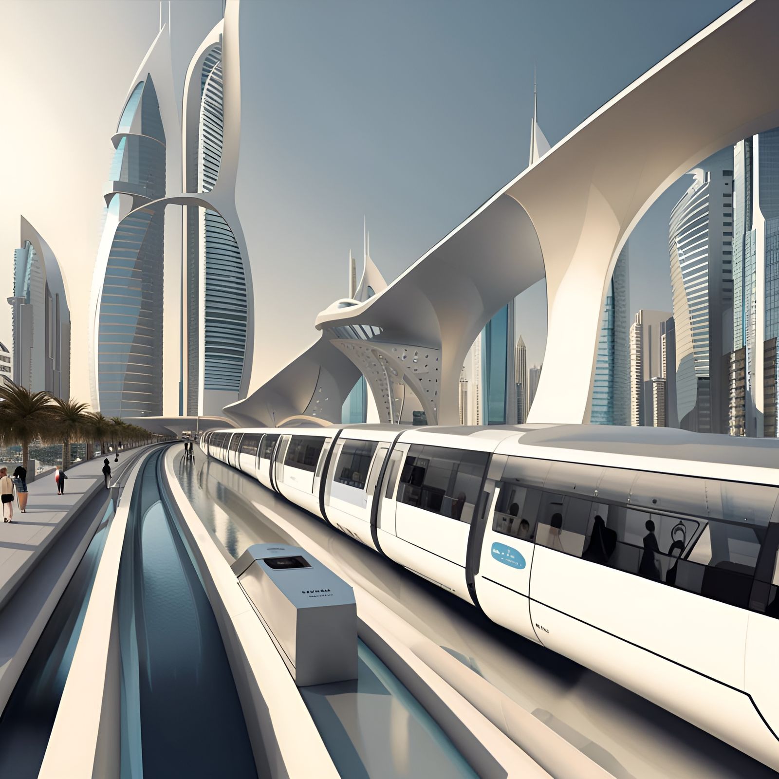 Dubai metro in 2050 - AI Generated Artwork - NightCafe Creator