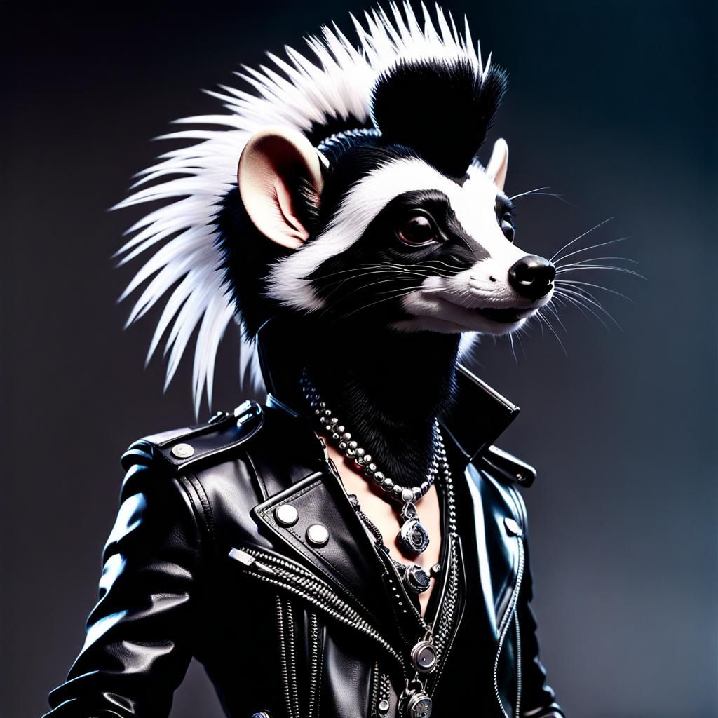 Spunky Skunk Punk - AI Generated Artwork - NightCafe Creator