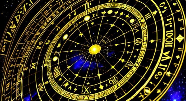 Mystical Zodiac Wheel in Cosmic Splendor