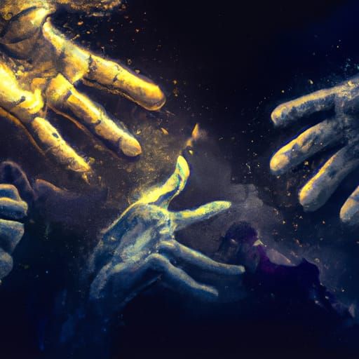 Hands in space