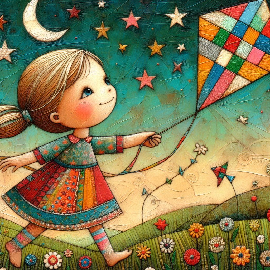 The little girl and the kite