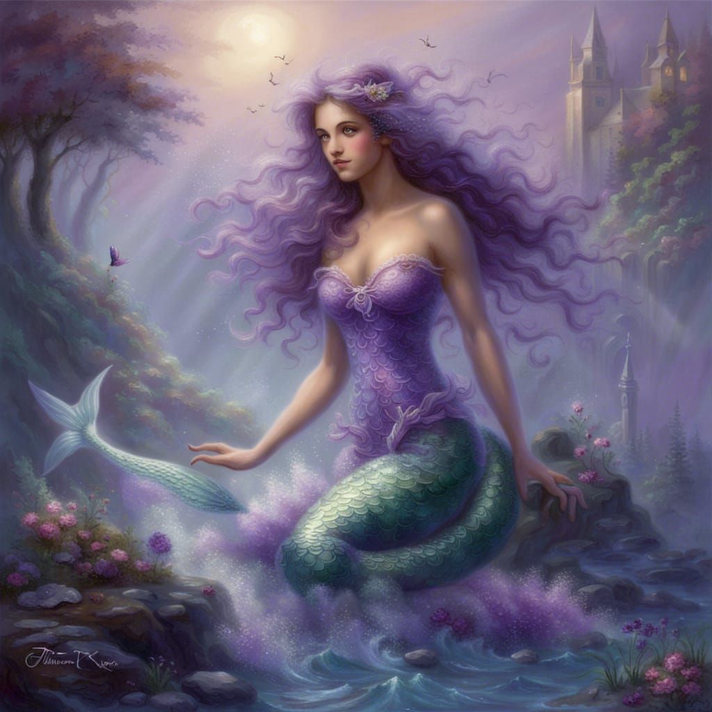 Mermaid with purple