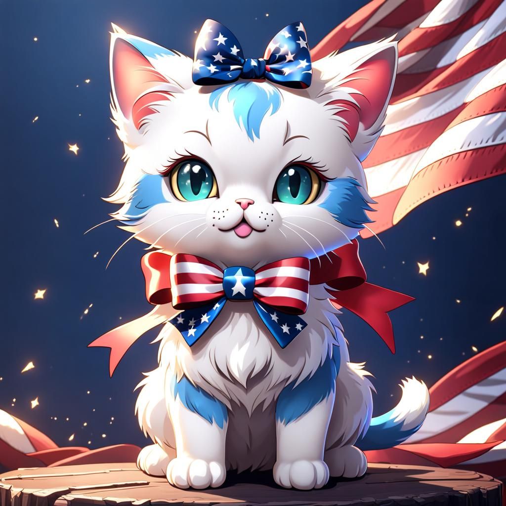 patriotic cat   by @Aro_Sithe-exe