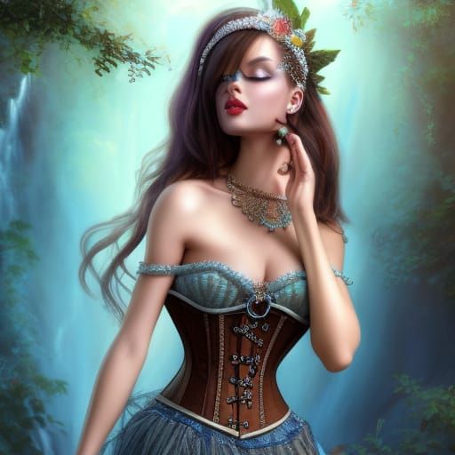 Beauty detailed Victorian corset hd, - AI Photo Generator - starryai