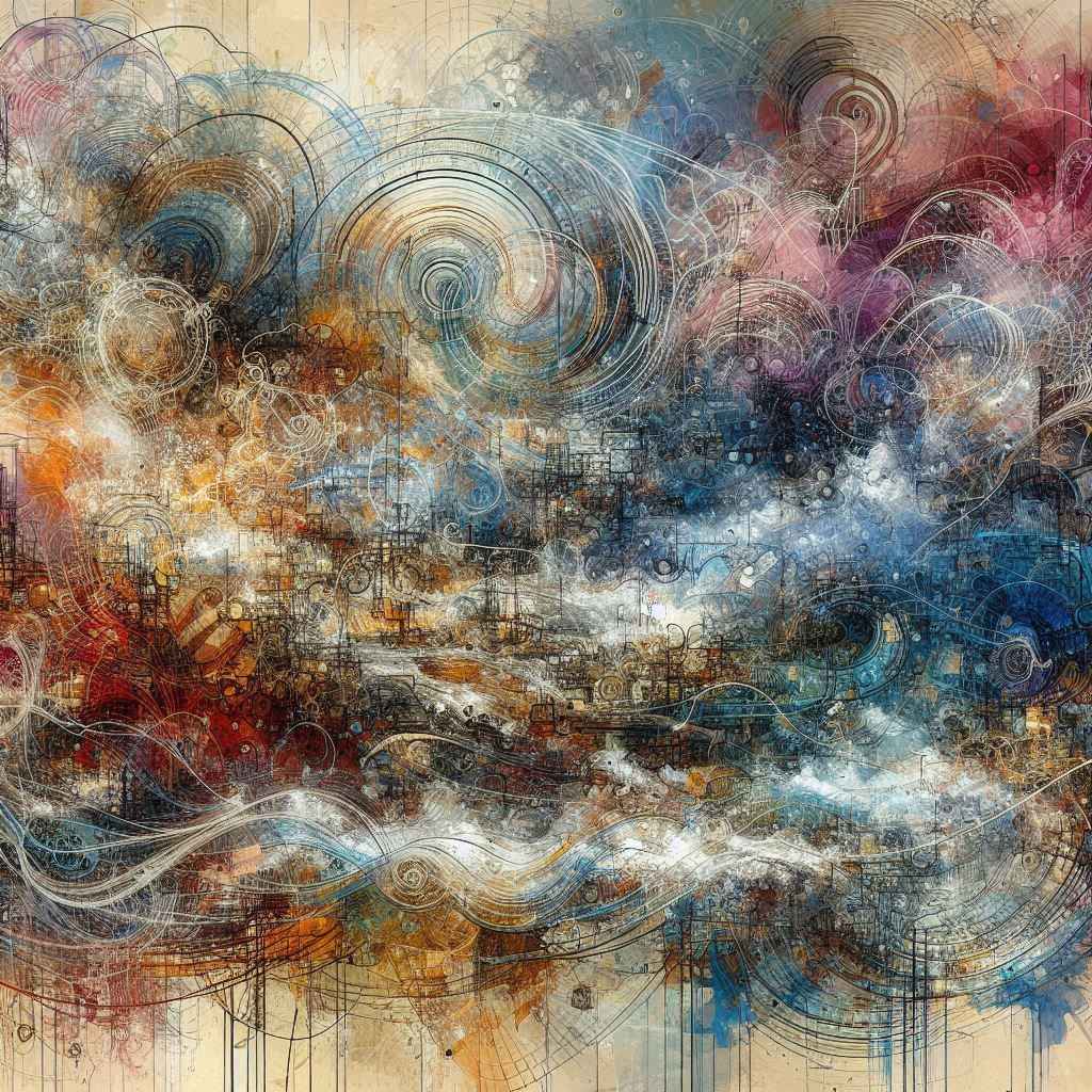 Landscape inspired by Julie Mehretu