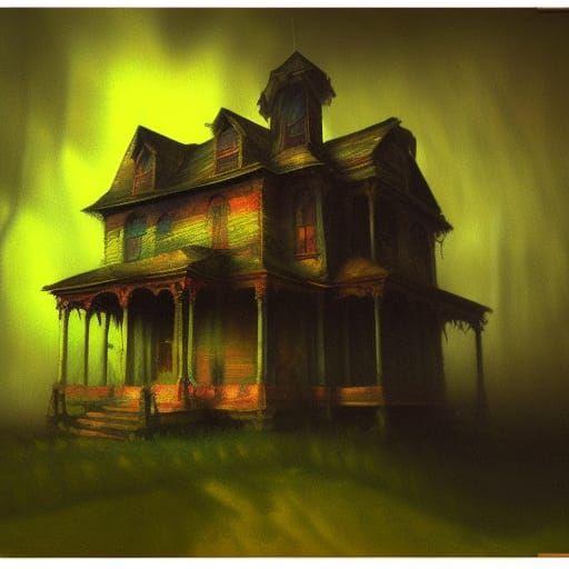 Haunted house ;

triadic colors ; light and shadows

; as pa...