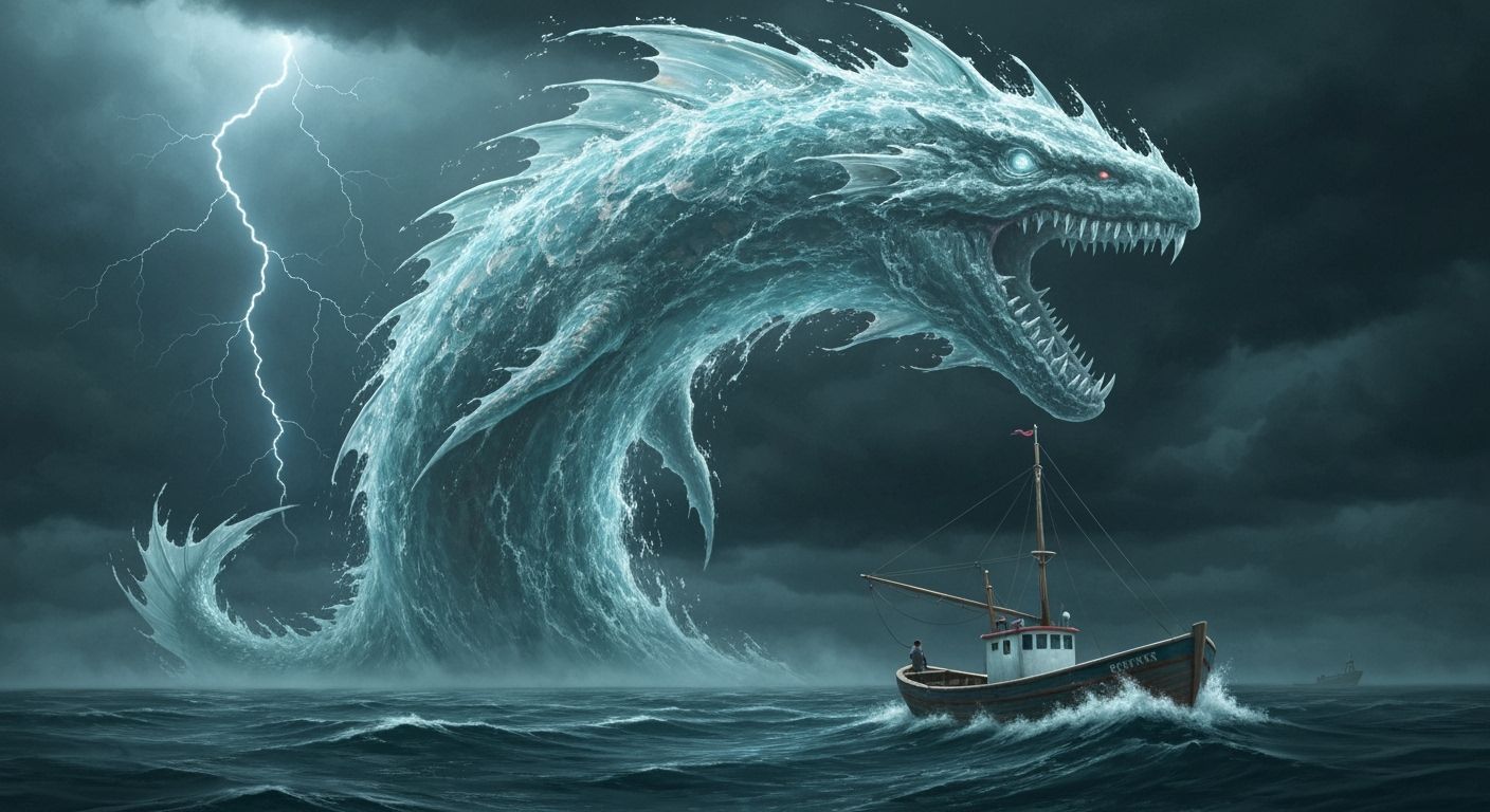 Leviathan made of stormwater  by @Thragor