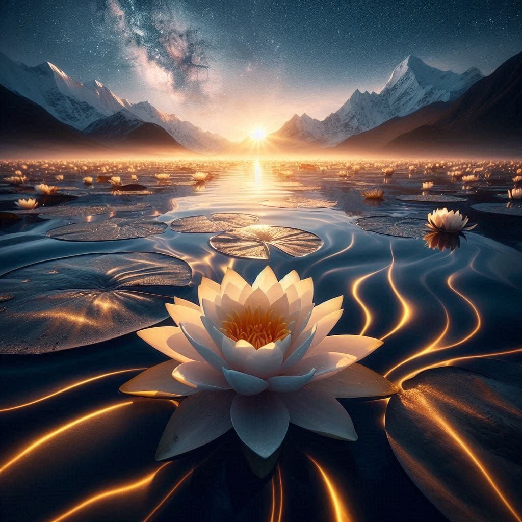 A lotus standing tall