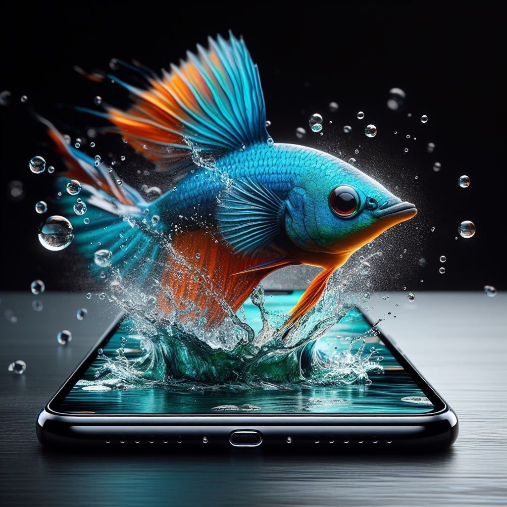 Fish Jumping out of Phone